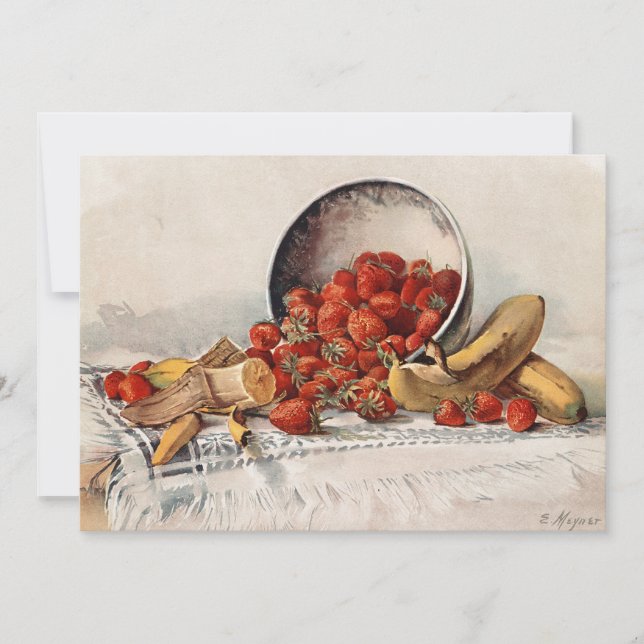 Strawberries and Bananas in a Basket | E. Meyner (Front)