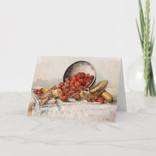 Strawberries and Bananas in a Basket   E. Meyner Card