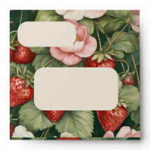 Strawberries and Blooms Sqaure Invitation Envelope