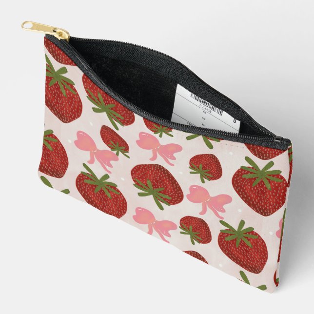 Strawberries and Bows Pouch (Open)