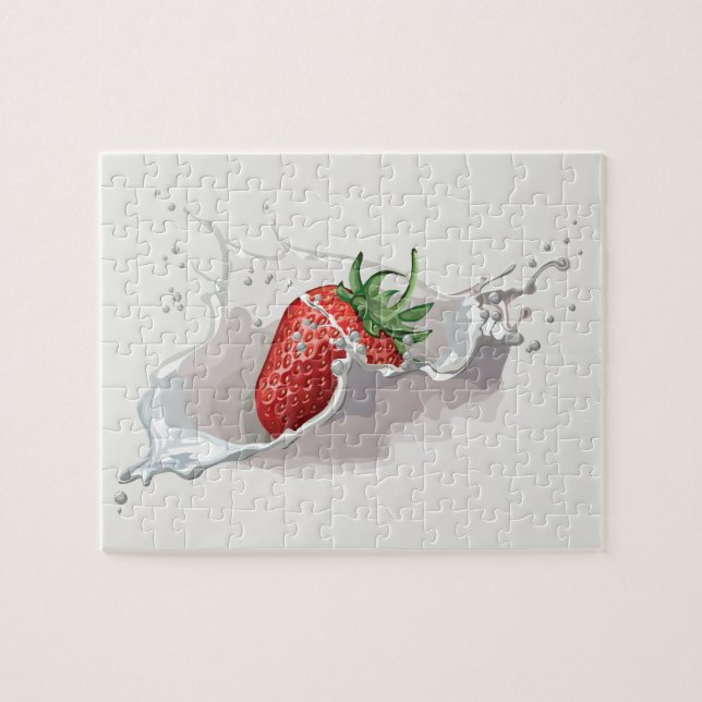 Strawberries and Cream, difficult Jigsaw Puzzle (Horizontal)