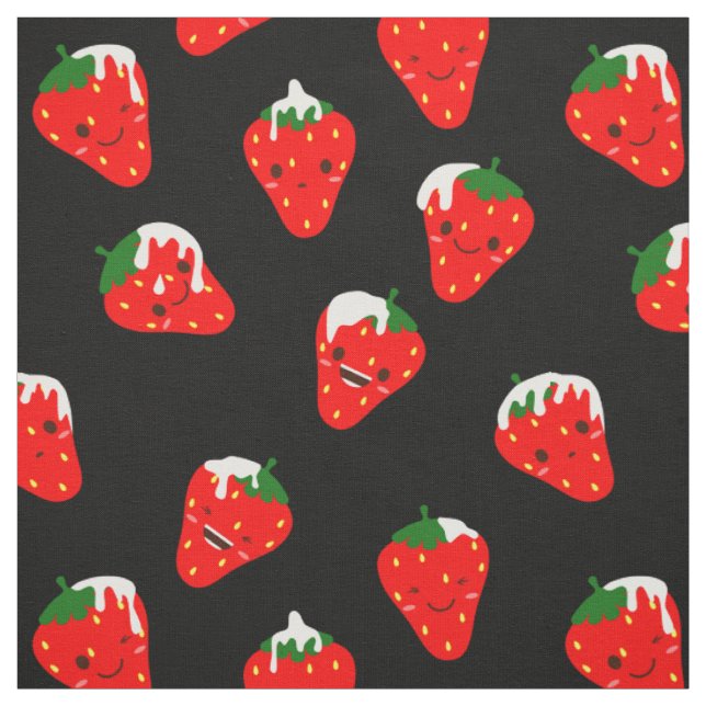 Strawberries and cream fabric (Swatch)