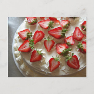Strawberries and Cream Gateau Postcard