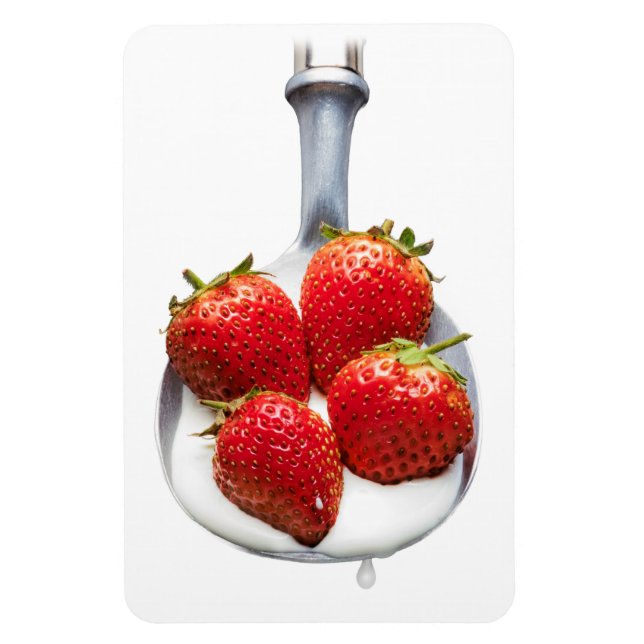 Strawberries and Cream Magnet (Vertical)