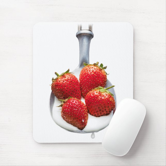 Strawberries and Cream Mouse Pad (With Mouse)
