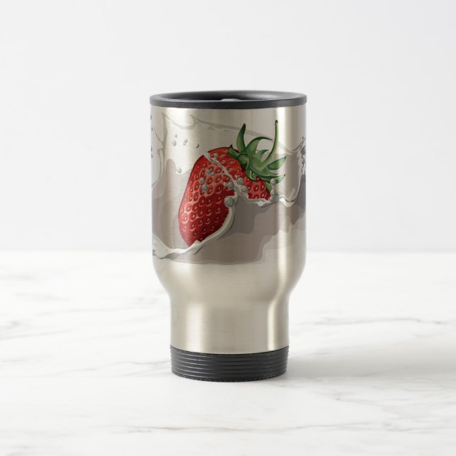 Strawberries and Cream travel mug (Center)
