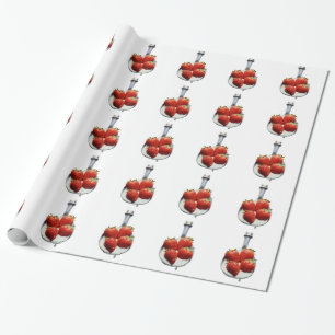 Strawberries and Cream Wrapping Paper