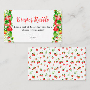 Strawberries and Daisies Baby Shower Diaper Raffle Enclosure Card