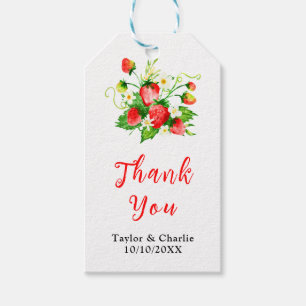 Strawberries and Daisies Wedding Thank You Gift Tags