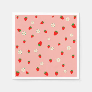 Strawberries and Flowers Napkin
