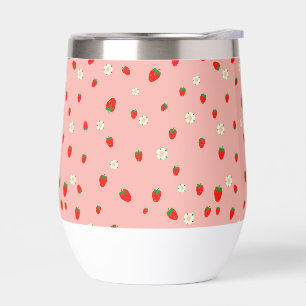 Strawberries and Flowers Pattern
