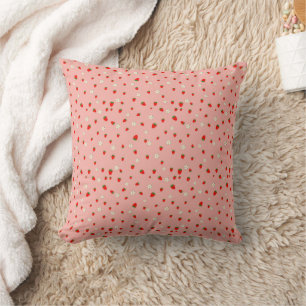 Strawberries and Flowers Pattern Cushion