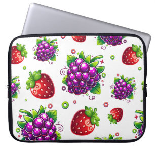 Strawberries and Grapes. Colourful Berries Laptop Sleeve