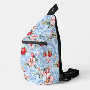 Strawberries and Strawberry Blossoms Sling Bag