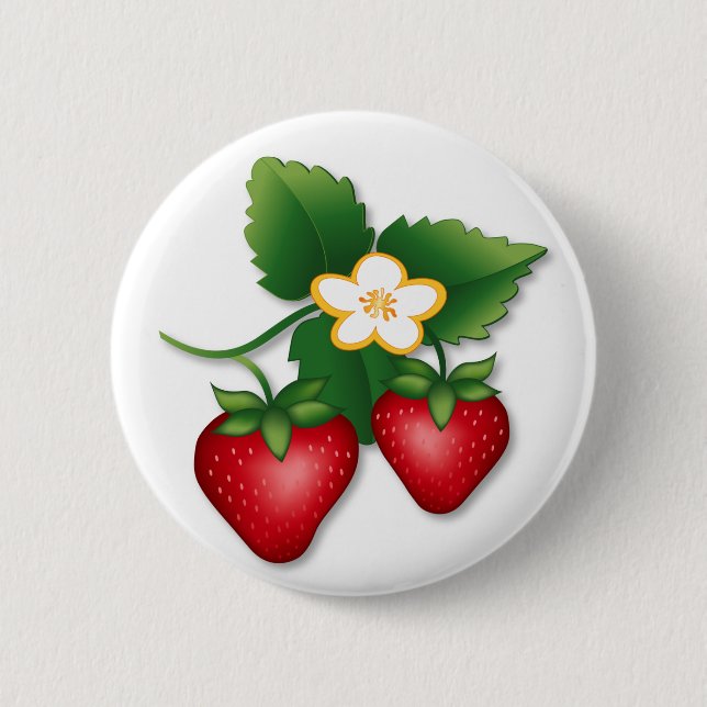 Strawberries are the Berry Best 6 Cm Round Badge (Front)