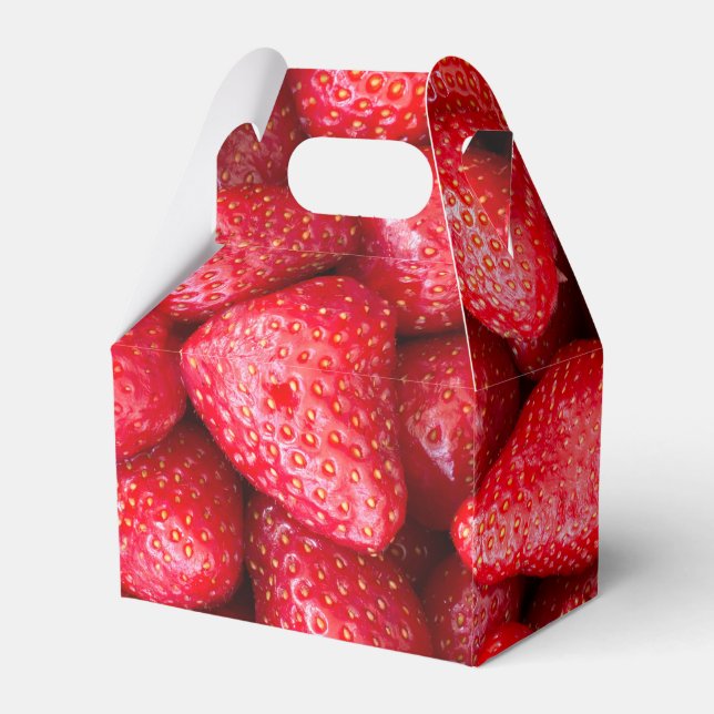 Strawberries background favour box (Back Side)