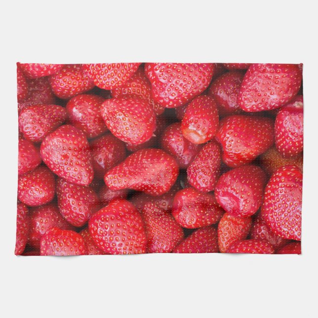 Strawberries background tea towel (Horizontal)