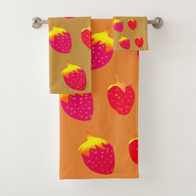 Strawberries   Bathroom Towel Set (Insitu)
