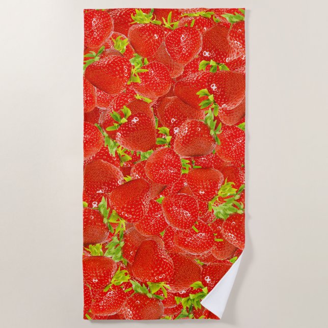 Strawberries Beach Towel (Front)
