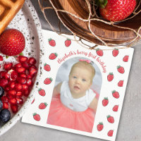 Strawberries Berry First Birthday Photo Arc