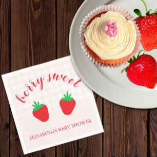 Strawberries Berry Sweet Baby Shower Napkin