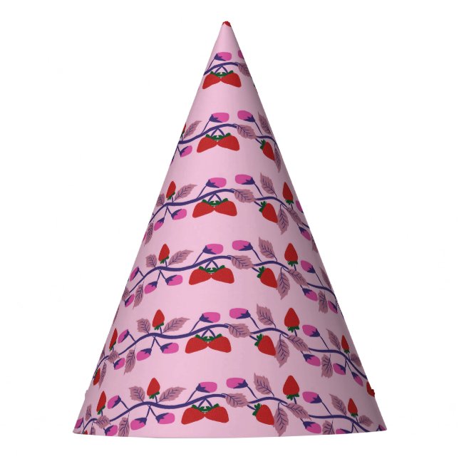 Strawberries birthday party hat (Front)
