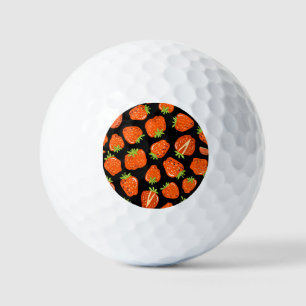Strawberries Black: Vintage Seamless Texture Golf Balls