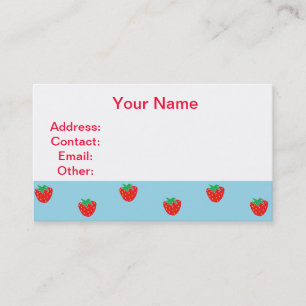 Strawberries Blue Business Card