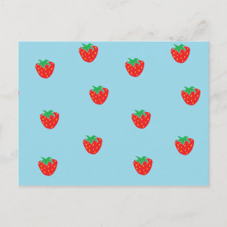 Strawberries Blue Postcard