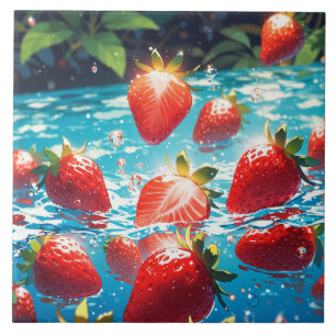 Strawberries Ceramic Tile