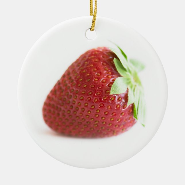 Strawberries Ceramic Tree Decoration (Front)