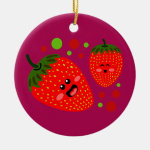 Strawberries Ceramic Tree Decoration