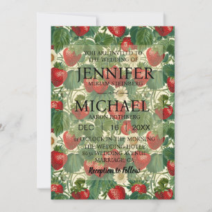 Strawberries Classic Wedding Invitations