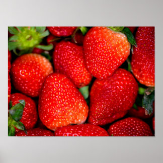 Strawberries closeup poster
