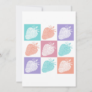 Strawberries Colourful Summer Invitation