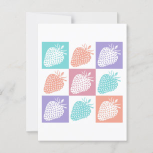 Strawberries Colourful Summer Postcard