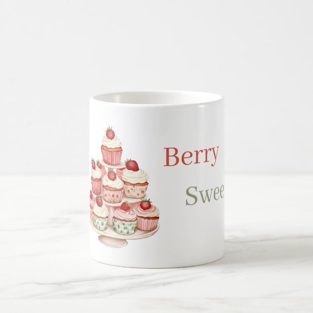 Strawberries Cream Cupcakes Coffee Mug (Center)