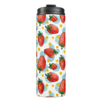 Strawberries & Daisies Thermal Tumbler