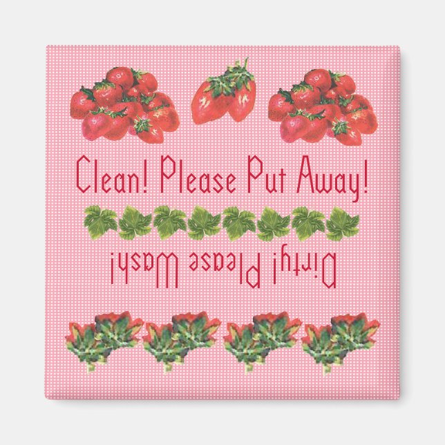 Strawberries dishwasher magnet (Front)