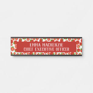 Strawberries Elegant Office Name Plate Door Sign