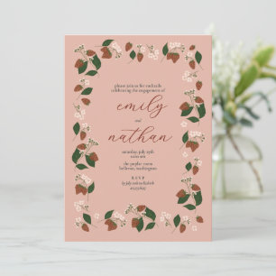 Strawberries Engagement Party Invitation