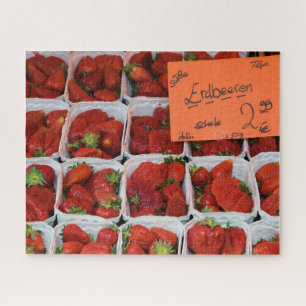 Strawberries - Erdbeeren - German Market - 16x20 Jigsaw Puzzle