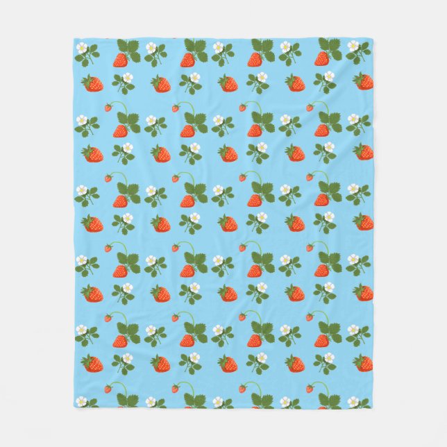 Strawberries Fleece Blanket (Front)