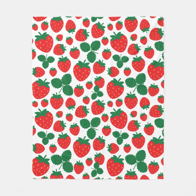 Strawberries Fleece Blanket (Front)
