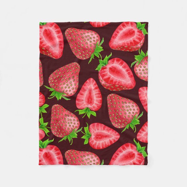 Strawberries Fleece Blanket (Front)