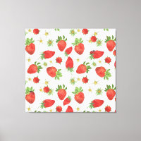 Strawberries Flowers: Watercolor Seamless Art