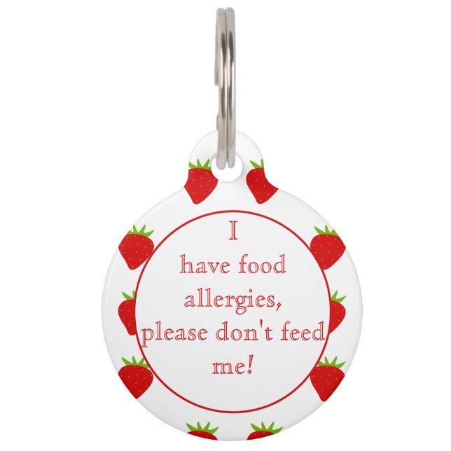 Strawberries Food Allergies Medical Alert Pet Tag (Front)