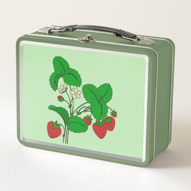 Strawberries for Breakfast Metal Lunch Box (Front)