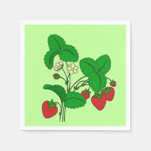 Strawberries for Breakfast Napkin (Front)