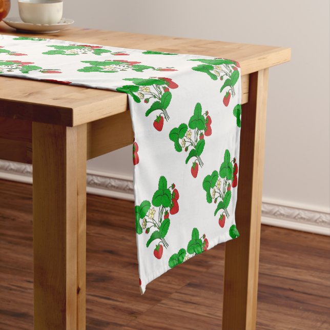 Strawberries for Breakfast Short Table Runner (In Situ)